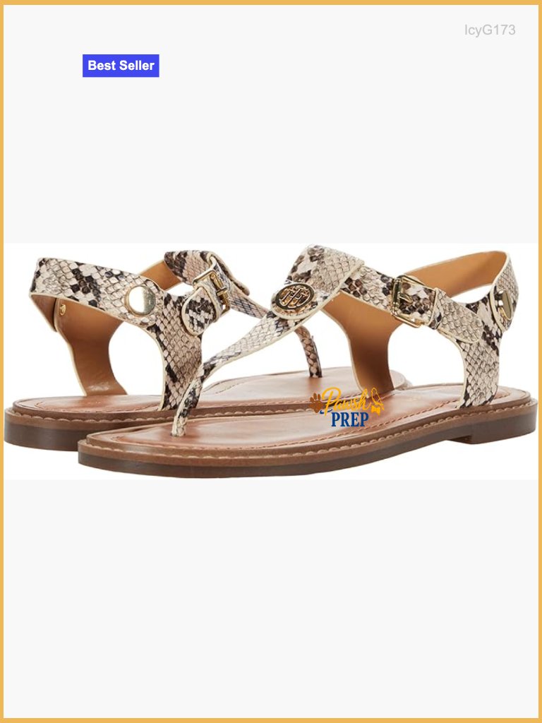 Women's T-Strap Flat Sandals With Buckle Closure - Casual Flip Flop Style